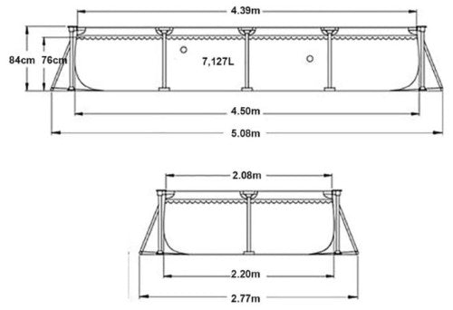 Intex 28273 בריכת עמודים 4.50X2.20X0.84