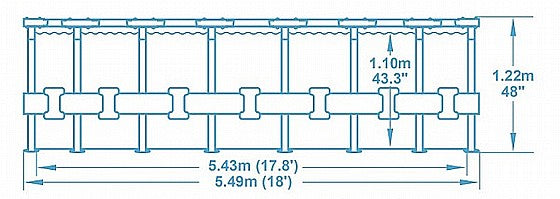 בריכה עגולה אולטרה 1.22 / 5.49- bestway 56462
