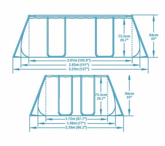 בריכת אולטרה - Bestway 56629 - 2.82x1.96x0.84